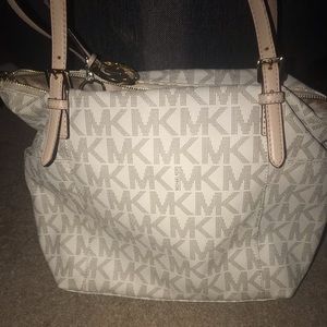 Michael Kors white purse! fairly big.